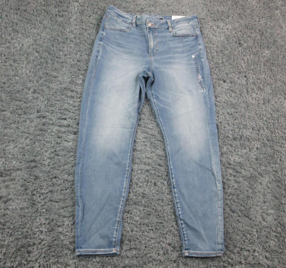 American Eagle Jeans Womens 14 Curvy High Rise Jegging Blue AE Forever 36x28 NWT